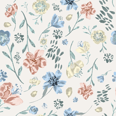 矢量手繪水彩花卉圖案素材在花布設計中的應用